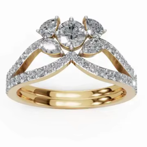 เครื่องประดับเพชร 0.896 กะรัต 46 เม็ด ทองแท้ 9k 14k 18k ทองเหลือง ทองชมพู ทองขาว เครื่องประดับหรูหรา ของขวัญสำหรับผู้หญิง - Product Image 1