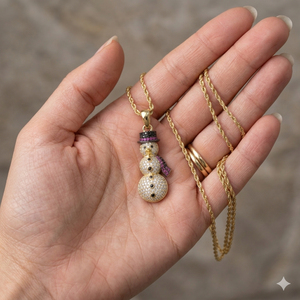 Trendy 10K <b>Solid</b> Gold Cartoon Iced Vintage Winter Snowman Charms Pendants Custom Moissanite Diamond Hip Hop Unisex Gift <b>Necklace</b> - Product Image 1