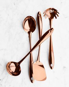 <b>Copper</b> Finish Metal Kitchenware Set Cooking and Serving <b>Utensils</b> Spoon Ladle Skimmer for Home Restaurant Hotel - Product Image 2