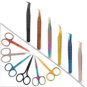 Pinzas de Diamante para Extensiones de Pestañas, Diseño Moderno, Acero Inoxidable, Punta Fina, Logotipo Personalizado - Product Image 1
