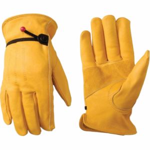 High Quality Yellow Cowhide Leather <b>Drivers</b> <b>Gloves</b> Industrial Safety & Durable Men's Work <b>Gloves</b> with Reinforced Suede Palm - Product Image 2