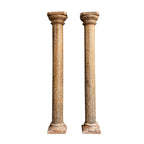Colonne décorative en teck massif sculptée à la main, style vintage indien, pour projets de temples, villas et hôtels |   Mix & Match 1 Contenant - Product Image 3