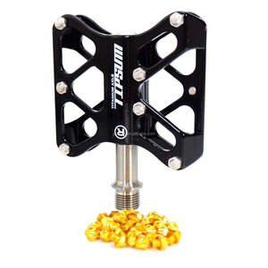 Pédale de vélo de route et VTT Tipsum Ti-Blade avec axe et goupille supplémentaire, ultralégère, 96x83mm, couleur argent - Product Image 3