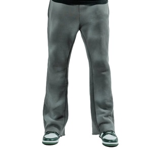 2025 personnalisé lavé à l'acide pantalon évasé de haute qualité Vintage coton pierre lavage pantalons de survêtement évasés pour hommes Streetwear plat respirant - Product Image 5
