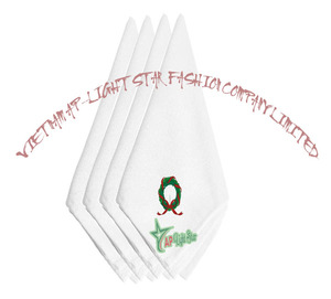 Fresh Vietnam VNAP High Quality Cotton/<b>Linen</b> Embroidered Cocktail Napkins Customized Design for Parties Wedding Home Needlework - Product Image 3