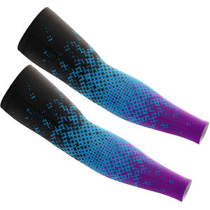 Heat-Transfer Printed Spandex/Polyester <b>Compression</b> <b>Arm</b> <b>Sleeve</b> Black White Dot Pattern Anti-Uv for Cycling Running Gym Adults - Product Image 3