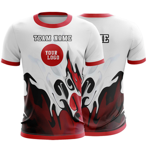 Custom Men's O-Neck Short Sleeve T-Shirt 100% <b>Polyester</b> Sublimation Print Breathable Regular Fit With Pattern Front Logo - Product Image 4