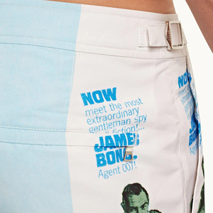 Short de bain décontracté pour homme, motif James Bond Dr. No, sublimation, séchage rapide, taille mi-haute, braguette boutonnée, longueur courte, 100 % polyester - Product Image 5