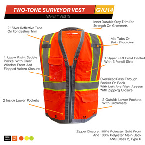Gilet de sécurité pour hommes avec bandes réfléchissantes, gilet léger haute visibilité pour le travail en extérieur et les inspections - Product Image 4