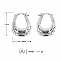 Boucles d'oreilles créoles élégantes style bohème indien pour femmes, en argent sterling 925 plaqué, légères, bijoux de mode, cadeaux d'anniversaire, pour rendez-vous galants