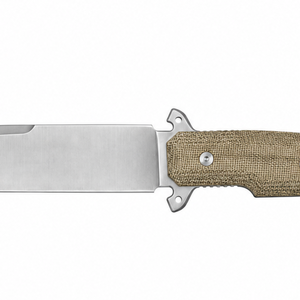 Fixed Blade Hunting Knives with Satin Silver Clip Point Blade and Textured Tan Handle for <b>Outdoor</b> Camping Bushcraft and Field - Product Image 3