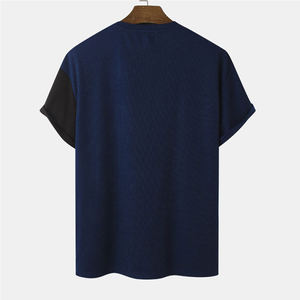 T-shirts décontractés pour hommes en coton 100% de haute qualité, à manches régulières, col rond, teinture unie, tissu respirant en toile, anti-plis - Product Image 2