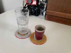 Posavasos Artesanales con Cuentas MS HANDICRAFT - Regalos Religiosos Clásicos, Portátiles de 4x4 Pulgadas con Revestimiento de Poliéster - Product Image 5