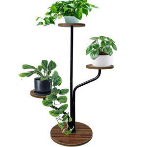 Soporte de Metal y Madera de 3 Niveles para Plantas de Interior, Exhibidor de Macetas, Estante de Esquina Multicapa para Sala de Estar o Balcón - Product Image 4