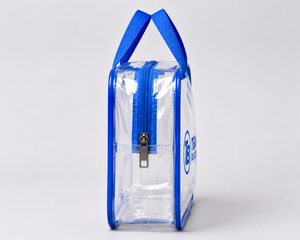 Trousse de Toilette de Voyage Suspendue Transparente Bleue Durable avec Poignées, Organisateur Cosmétique Étanche à Fermeture Éclair Multifonction 21x14x8cm - Product Image 3