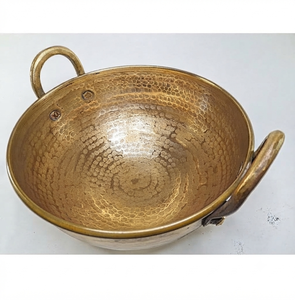 <b>Set</b> Of 3 Pure Brass Kadahi Cookware <b>Set</b> With Lid Traditional Style Stovetop <b>Pot</b> For Gas And Induction Kadahi - Product Image 5