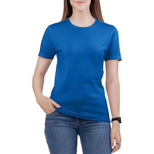 T-shirt court pour femme grande taille, printemps, avec plumes, logo imprimé en relief personnalisé, bouton, tissu jersey écologique, unisexe - Product Image 4