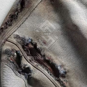 SPYTHER GEAR SPORTS Sweat à capuche ample à manches longues pour homme, en mélange de coton, style streetwear, effet vieilli - Haute qualité, respirant - Product Image 5