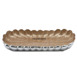 Plateau de service en aluminium de forme géométrique, finition émaillée, pour la décoration des fêtes à domicile, usage domestique, moderne, luxueux, élégant - Product Image 1