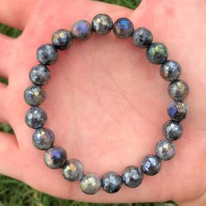 Natural Labradorite <b>Bracelet</b> Flash Labradorite <b>Beaded</b> <b>Bracelet</b> For Healing Reiki Energy Jewelry Wholesale 8mm - Product Image 4
