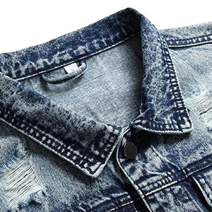 Service OEM – Blouson moto en jean pour homme, imperméable, respirant, coupe-vent, boutonné, décontracté, hiver, personnalisable sur le devant - Product Image 3