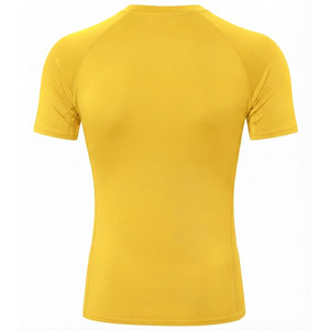 Camiseta de Compresión para Hombre de Color Amarillo Brillante con Logotipo de Diseño Personalizado, Costuras Planas, Protección UV, Precio Bajo - Product Image 2