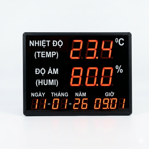 Industrial LED <b>Temperature</b>, Humidity, Date & Time Display | OEM Available | SCADA & IoT Ready - Product Image 1