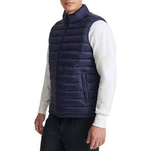 Gilet matelassé respirant en toile à col montant, sans manches, bleu marine, imperméable à l'avant, réversible, pour sports décontractés et activités hivernales en extérieur - Product Image 3