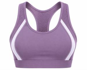 Women's High Support Mesh <b>Racerback</b> Seamless Eco-Friendly Sports Bra Premium Breathable Workout Yoga Gym Fitness Activewear <b>Top</b> - Product Image 1