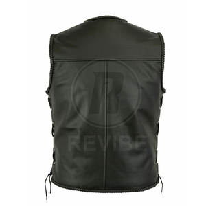 Chaleco de Cuero Más Vendido, Chaleco de Cuero de Primera Calidad con Logotipo Personalizado, Chaleco de Cuero Hecho Profesionalmente en Venta - Product Image 3