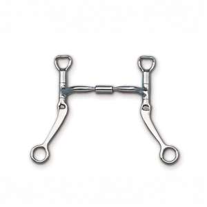 Bocado de acero inoxidable para caballo con junta de rodillo y diseño de anillo en D para equipo de equitación western, bocado deslizante con rodillo - Product Image 1