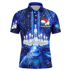 High Quality Custom Sublimation Men's <b>Bowling</b> for Polo Shirt Comfortable Stylish Knitted Classic Comfortable <b>Bowling</b> Team Shirt - Product Image 6