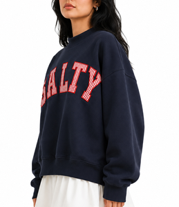 Sudadera de Invierno Oversize para Mujer con Cuello Alto y Logotipo Personalizado, 100% Algodón, con Aplique de Letras - Product Image 2