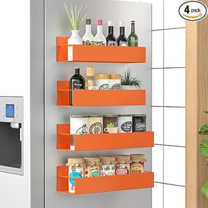 Set di 4 Organizzatori Magnetici Arancioni per Spezie, Perfetti per Frigorifero e Forno - Product Image 5