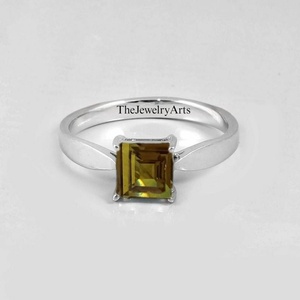 Anillo de Sultanita para Mujer, Plata de Ley 925, Anillo con Gema de Diaspore Turca que Cambia de Color, Anillo de Sultanita con Corte Cuadrado - Product Image 5