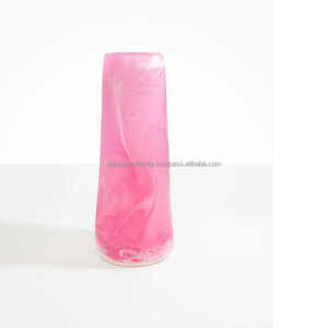 Handmade Baby Pink Matte Curved Resin Vase Modern Sculptural Decor Elegant Centerpiece Classic Style Stylish Flower <b>Holder</b> - Product Image 2