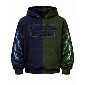 เสื้อฮู้ดดี้ผ้าฟลีซคอตตอนพรีเมียมลดราคาพิเศษ พิมพ์ลายโรงงาน แฟชั่นแนวสตรีทสุดฮิต ประดับคริสตัลทั้งตัว สำหรับผู้ชาย - Product Image 1