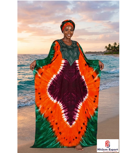 Printed <b>Kaftan</b> Dress Women Lightweight Beach Cover Up <b>Summer</b> Wear Loose Fit Custom Fabric Bulk Manufacturing and Export Supply - Product Image 1