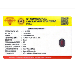 Hessonite Gomed Oval Cut Loose Gemstone 10.5 Carat Natural Garnet for Fine Jewelry - Product Image 4