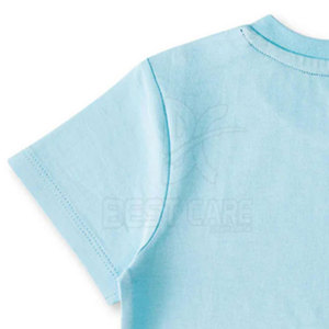 Camisetas para Niños con Logotipo Personalizado al por Mayor, 100% Algodón, Cuello Redondo, Corte Holgado, Servicio OEM Personalizado, Camisetas de Color Sólido con Efecto Desgastado por el Sol - Product Image 3