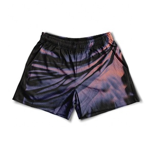 Shorts de bain en maille pour homme, style streetwear, 100% polyester, sublimation, couleur unie - Product Image 1