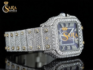 Reloj de Lujo con Esfera Cuadrada y Diamantes Moissanite, Estilo Hip Hop, Totalmente Cubierto de Diamantes, Reloj de Pulsera Moderno para Hombre, Disponible a Precio de Fábrica - Product Image 1