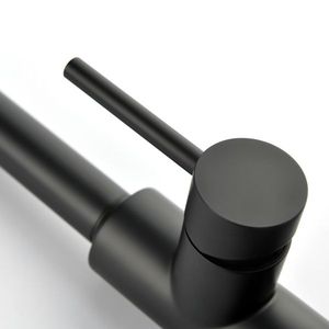 Rubinetto da cucina monocomando in acciaio inossidabile con doccetta estraibile ad arco alto, per lavello - Product Image 2