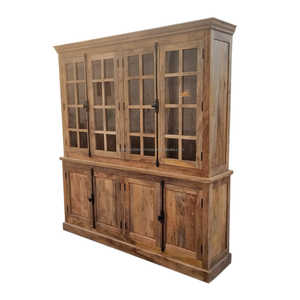 Grand présentoir industriel brun gamme armoire porte en verre élégant vintage 4 tiroirs fait à la main solide salon hôtels écoles - Product Image 3