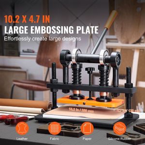 Fustellatrice Manuale per Pelle 10.2 X 4.7 con Piastra per Goffratura, Corsa di Pressione 0.47, Doppie Guide e Alberi di Guida - Product Image 2