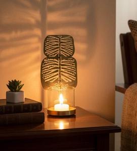 เชิงเทียนเหล็กลายใบไม้สำหรับตกแต่งบ้านดีไซน์โลหะทนความร้อน - Product Image 1