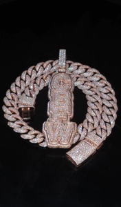 Collar Personalizado con Nombre o Logotipo en 3D, Chapado en Oro, con Moissanita VVS, Plata de Ley 925, Joyería Hip Hop para Hombre, Cadena con Colgante de Rapero, EGL - Product Image 5