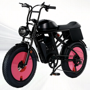 Neumáticos todoterreno estilo retro 20*4, batería de litio de 48V 16AH, doble suspensión. Bicicleta eléctrica deportiva urbana todoterreno. - Product Image 1