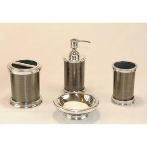 Ensemble d'accessoires de salle de bain en métal argenté durable, parfait pour les salles de bain publiques d'hôtel, élégant, pratique et hygiénique pour les invités - Product Image 1