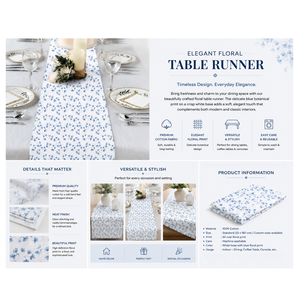 Cotton <b>Table</b> <b>Runner</b> Washable Decorative <b>Runner</b> for Dining <b>Table</b>, Holiday Gatherings & Everyday Use - Product Image 2